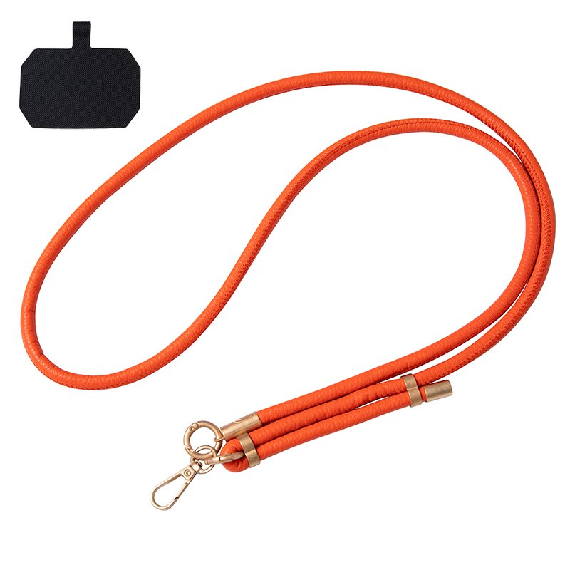 Premium Polyester Crossbody Strap with Phone Case Accessory Real Leather Phone Charm for Mobile Phone