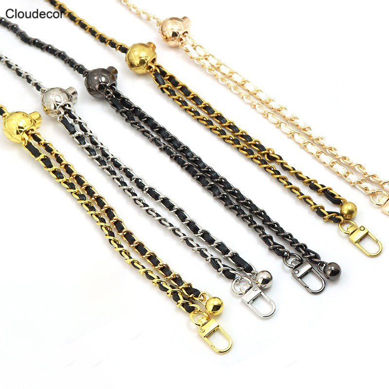 Gold Color Leather Phone Case Crossbody Lanyard Chain Cellphone Case Long Classic Adjustable Mobile Phone Strap Necklace 120cm