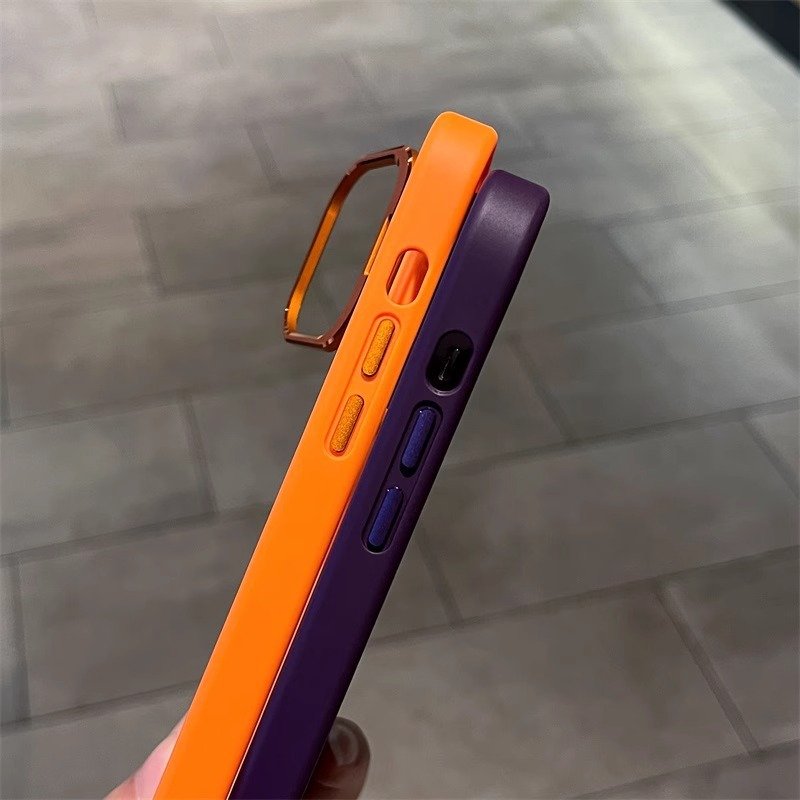 Fashion Clear holder Acrylic Mobile Phone Case For iPhone 16 15 14 13 12 11 Pro max lens glass stand Shockproof Back Cover