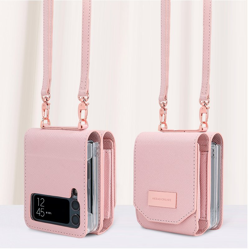 VIETAO Leather Cell Phone Cases 5 Case for Samsung Galaxy Z Fold 4 Wallet Case with Crossbody for Samsung Galaxy Z Flip 3 Flip