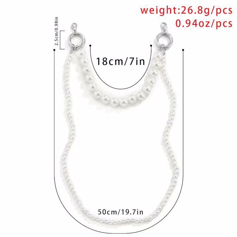 RW Unique Phone Case Shoulder Strap Lanyard For Phone Anti Drop Retractable CrossBody Round Beaded Pearls Cell Phone Chain Strap