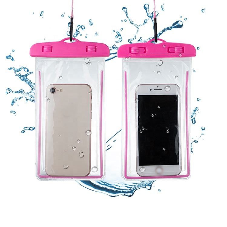 Excellent quality sealed waterproof clip pvc phone bag for cellphone