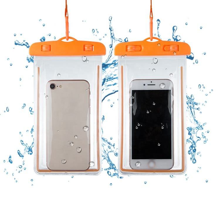 Excellent quality sealed waterproof clip pvc phone bag for cellphone