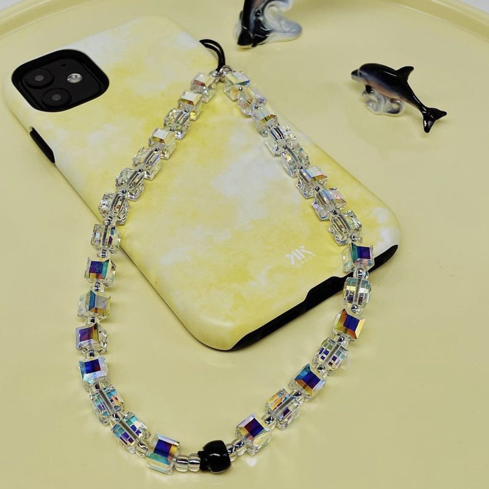 Boho Mobile Chain Colorful Beaded Anti-lost Phone Strap Charm Chain bracelet Fruit Beaded Cell Phone Strap for Women