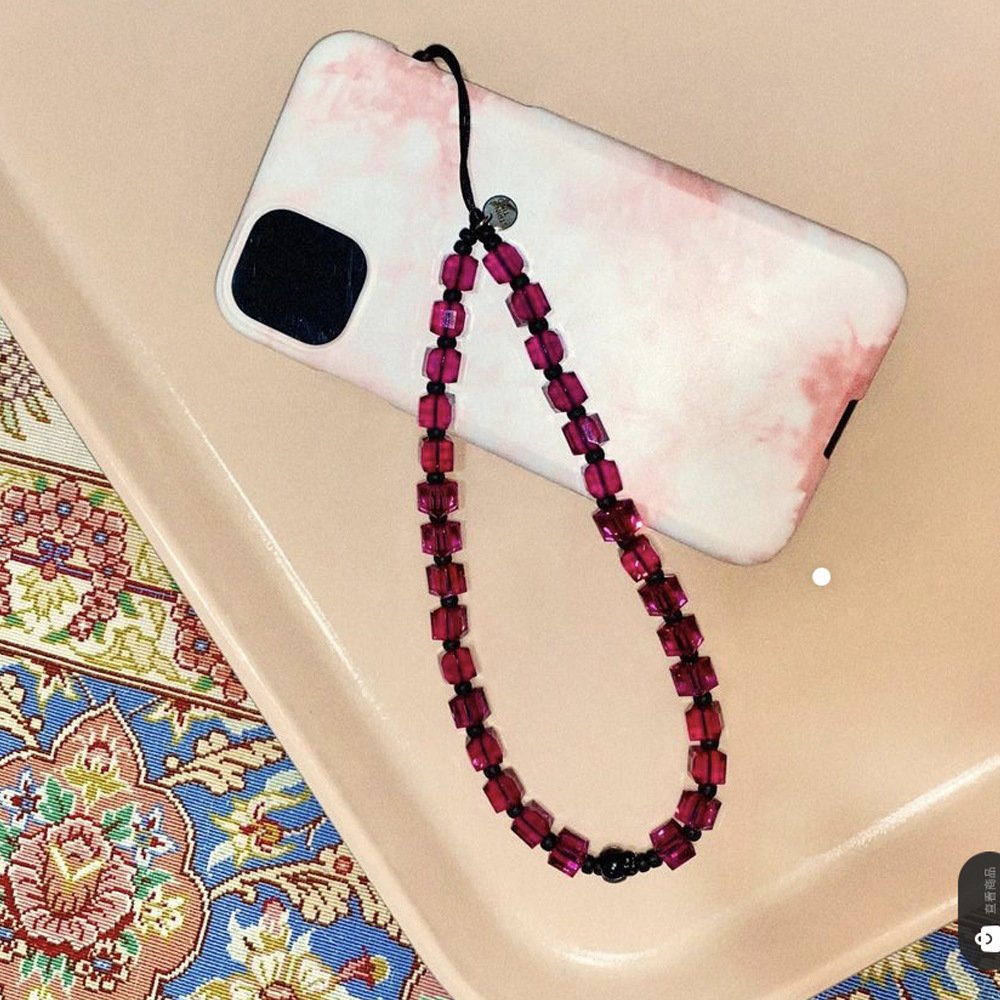 Boho Mobile Chain Colorful Beaded Anti-lost Phone Strap Charm Chain bracelet Fruit Beaded Cell Phone Strap for Women