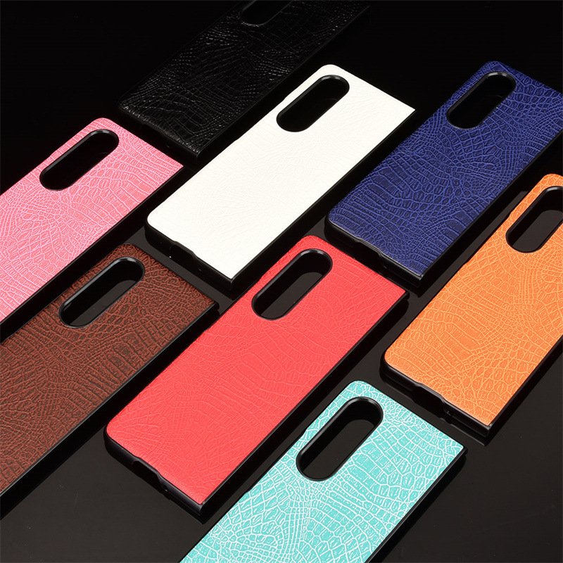 For Samsung Z Fold 4 Phone Case Crocodile Leather Pattern for Samsung Galaxy Z Fold 3 5G Protective Cover