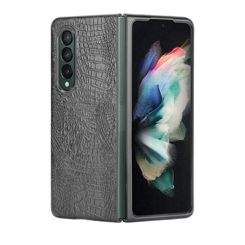 For Samsung Z Fold 4 Phone Case Crocodile Leather Pattern for Samsung Galaxy Z Fold 3 5G Protective Cover
