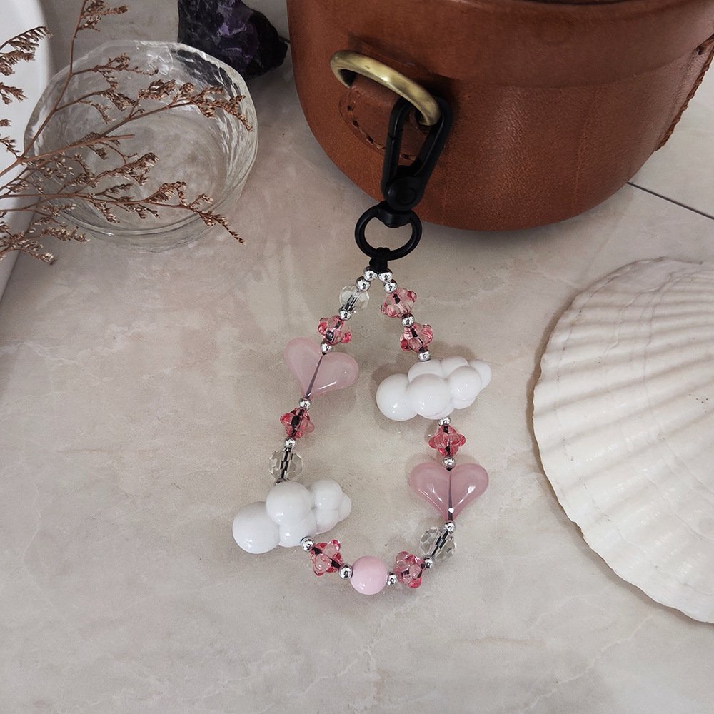 Fashion cloud Phone straps heart mobile case phone chain