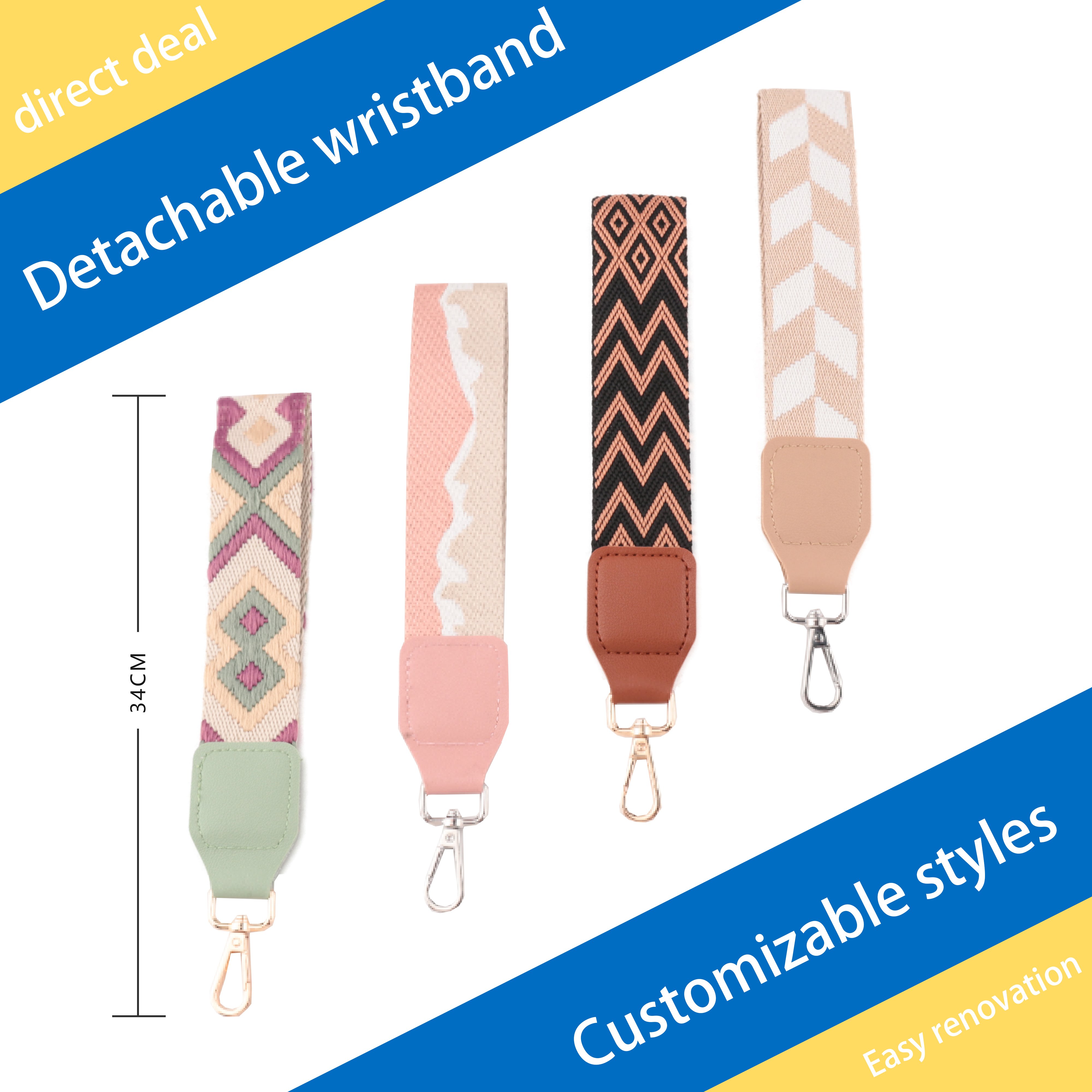 bag adjustable shoulder strap nylon purse custom with gasket leather chain strap handbag removable wrist phone bag strap