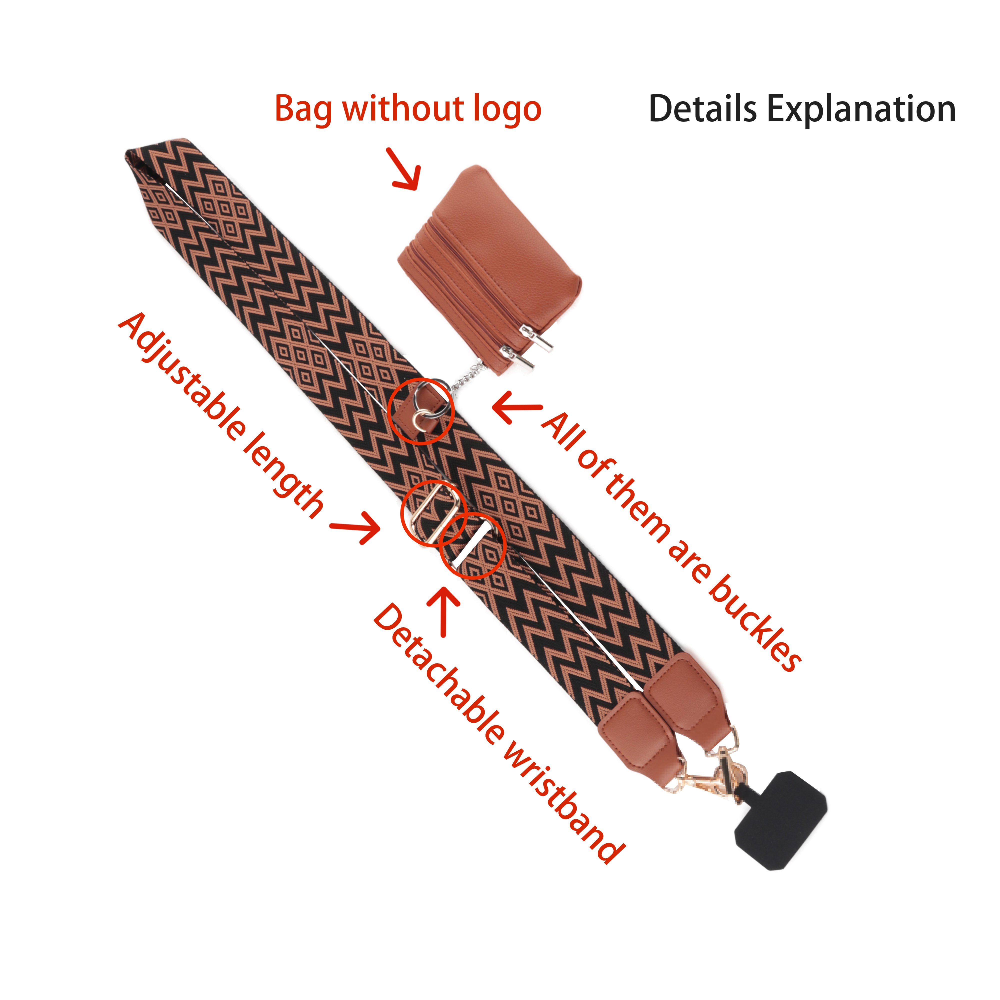 bag adjustable shoulder strap nylon purse custom with gasket leather chain strap handbag removable wrist phone bag strap