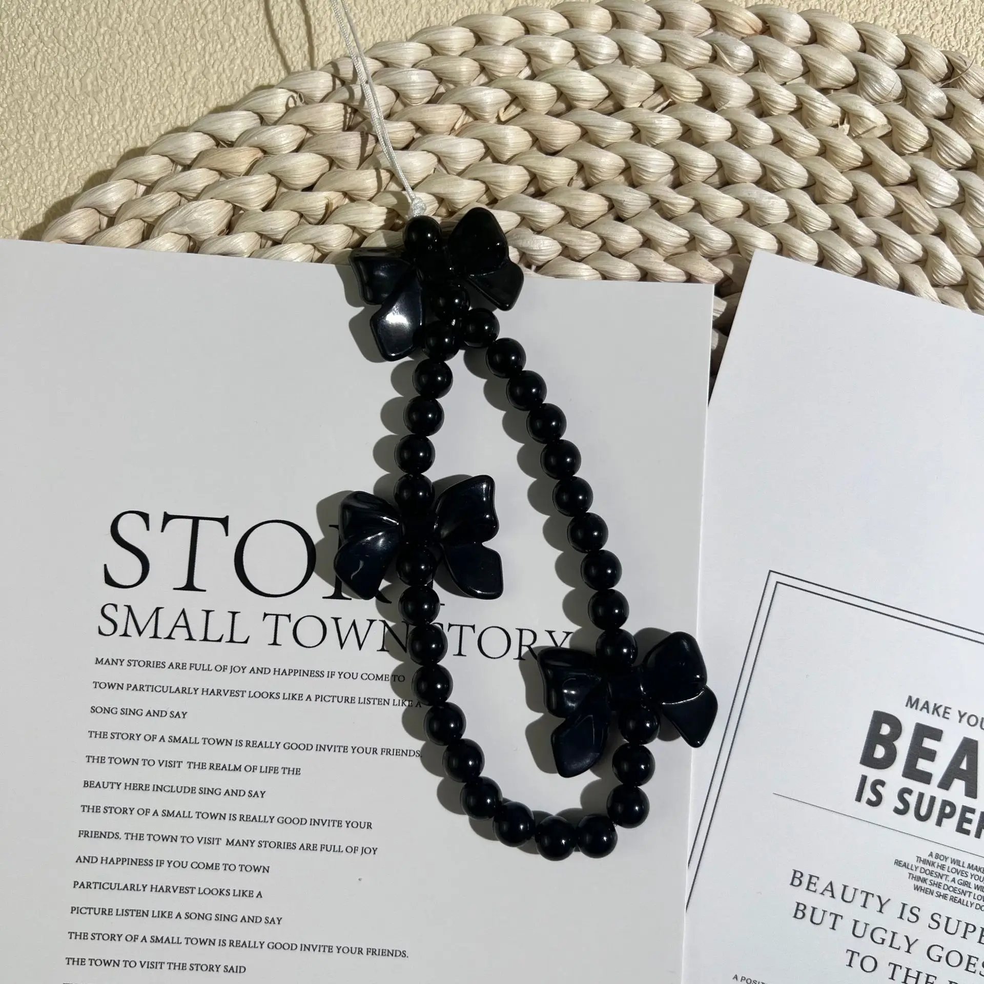 1pc Charm Bowknot Mobile Phone Chains For Women Girls Telephone Charm Strap Acrylic Pearl Beaded Lanyard Jewelry Gift