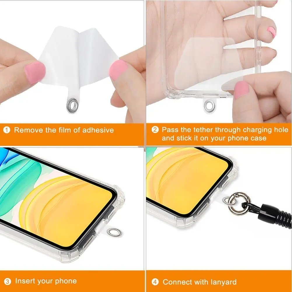 Mobile Phone Anti-theft Lanyard Set Adjustable Neck Strap Holder Sling Rope Universal Silicone Lanyard Case Cover Holder Strap