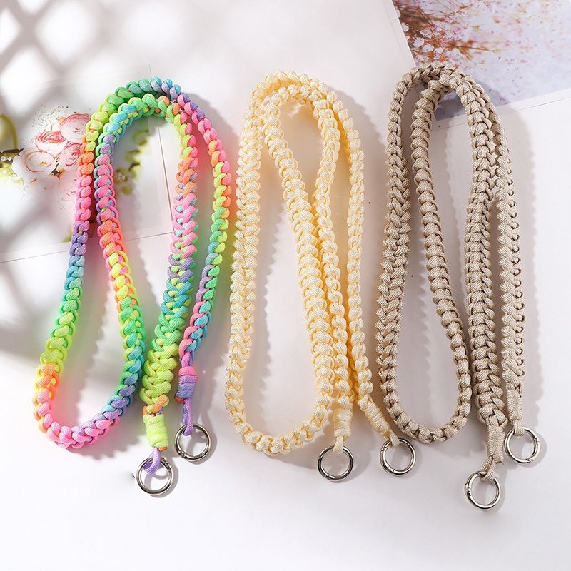 Colorful Rainbow Suspension Rope Mobile Phone Hanging Crossbody Necklace Handbag Backpack Holder Lanyard Long Phone Case Strap