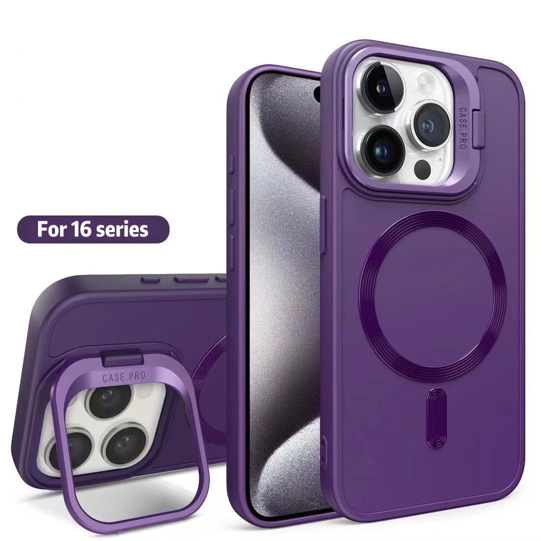 Factory Price For iphone 16 new armor shockproof TPU soft back cover box stand holder Magnetic 14 15 pro max mobile phone cases
