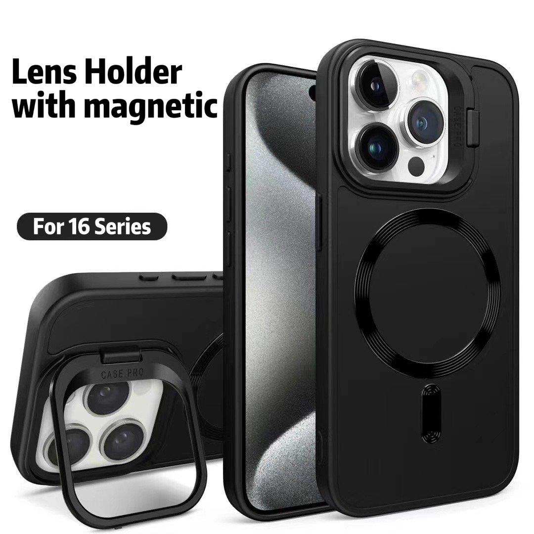 Factory Price For iphone 16 new armor shockproof TPU soft back cover box stand holder Magnetic 14 15 pro max mobile phone cases
