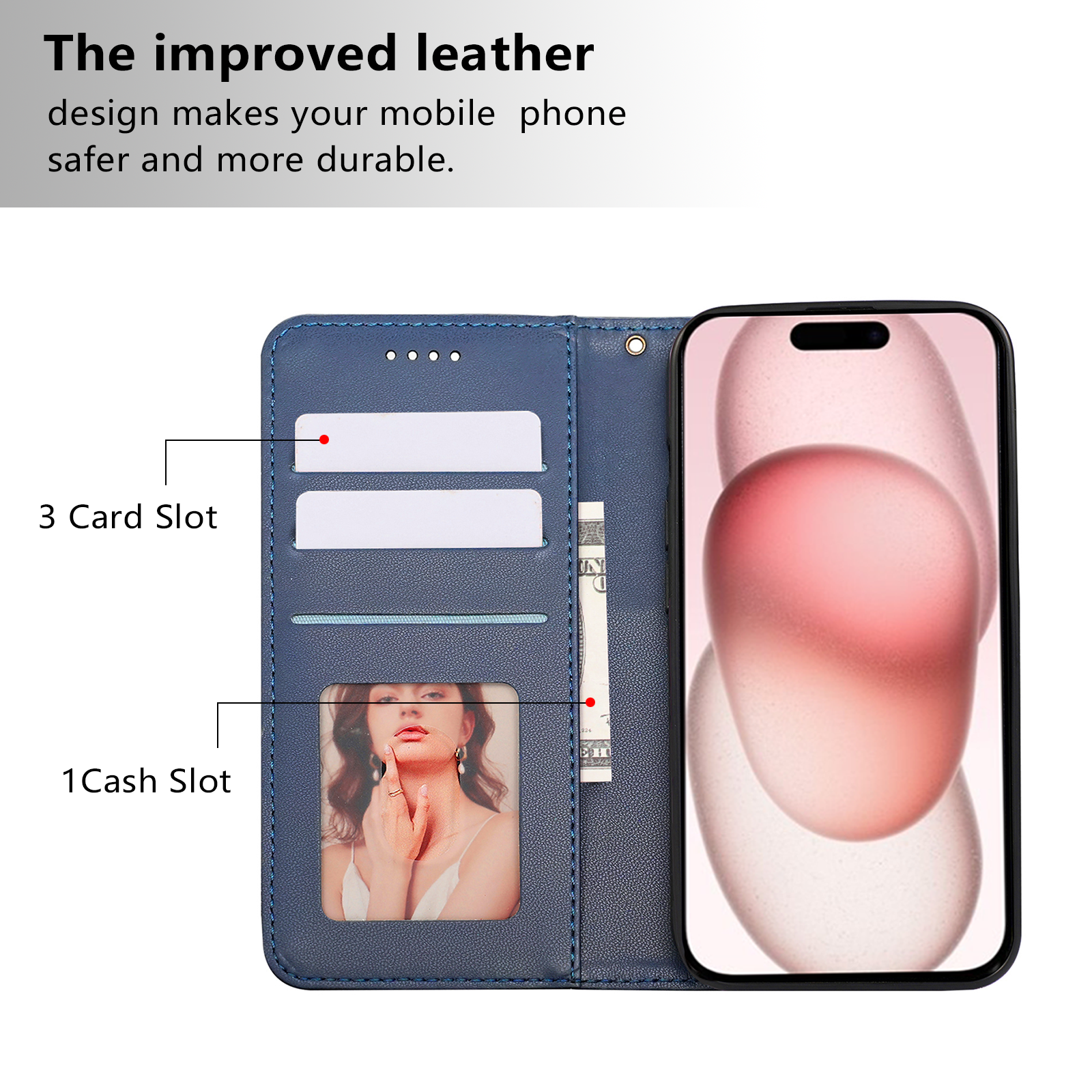 Wallet Card Holder Leather Mgnetic Case For iPhone 14 13 Mini 15 plus 16 pro max PU Flip Mobile Cover Phone Bags