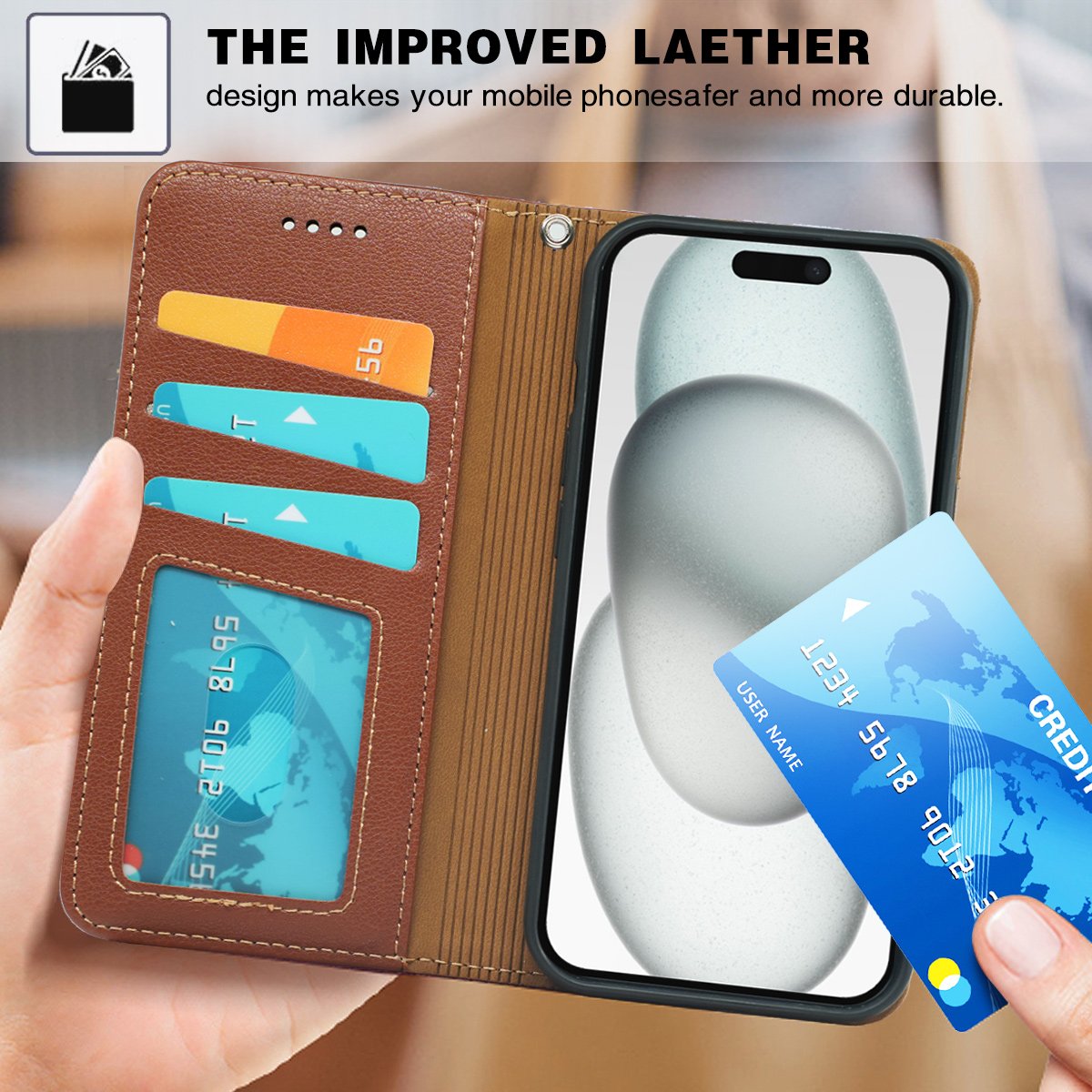 Wallet Card Holder Leather Mgnetic Case For iPhone 14 13 Mini 15 plus 16 pro max PU Flip Mobile Cover Phone Bags