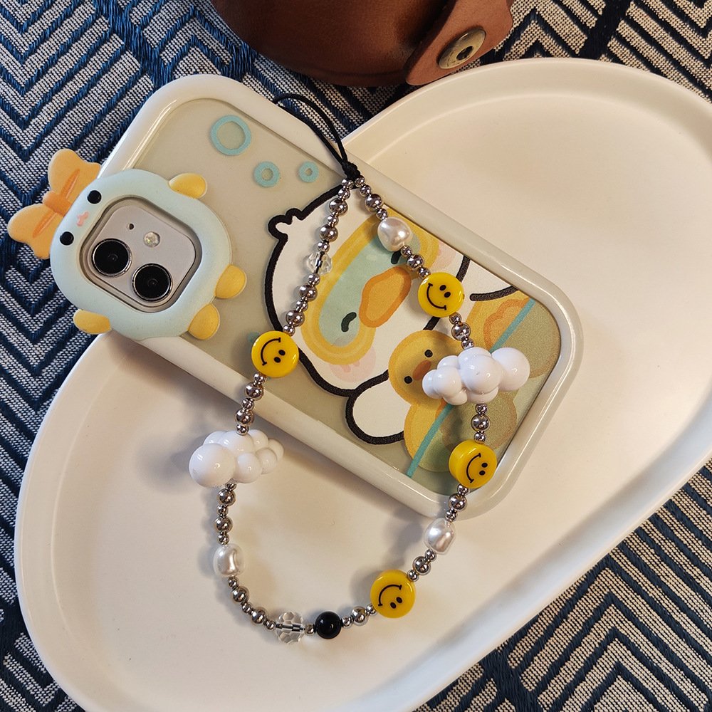 KKBEAD Smiley white cloud handmade beaded mobile phone wristband female mobile phone chain