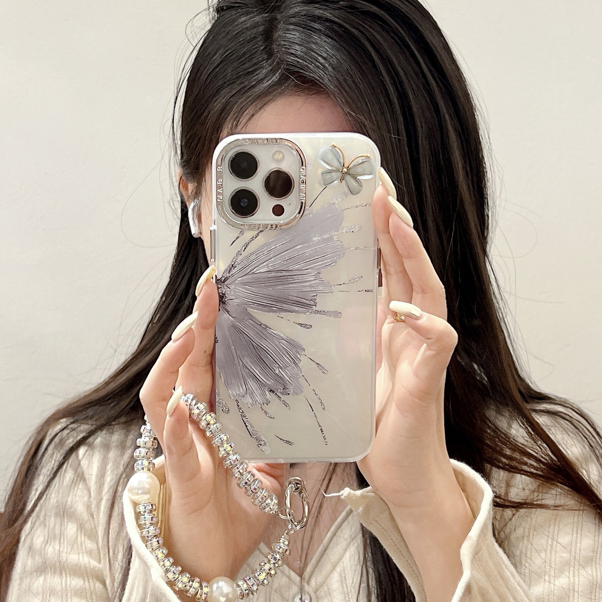 Phone Case With Sublimation Electroplated Logo Hole Phone Strap Deep Purple Stylish Hybrid Case For poco x6 pro