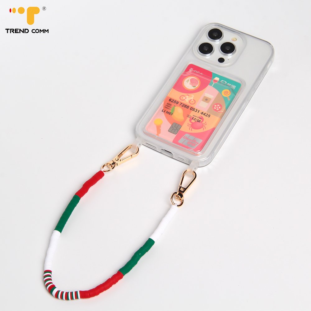 2024 DIY Christmas Cute Plastic Keychain Phone Chain Wrist Strap for Smartphone Case Mobile Phone Case with Rope Design