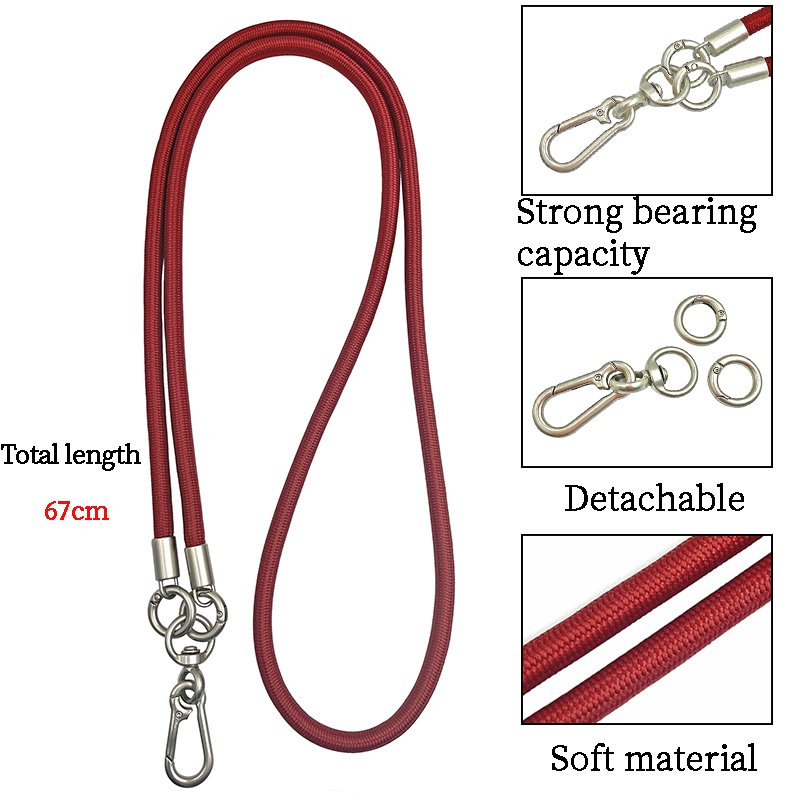 Custom Logo Universal Polyester Necklace Mobile Phone Strap Detachable Crossbody Patch Phone Chain Phone Lanyard