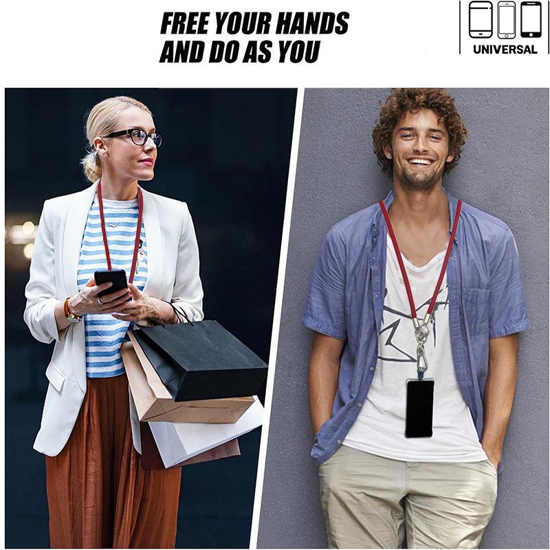 Custom Logo Universal Polyester Necklace Mobile Phone Strap Detachable Crossbody Patch Phone Chain Phone Lanyard