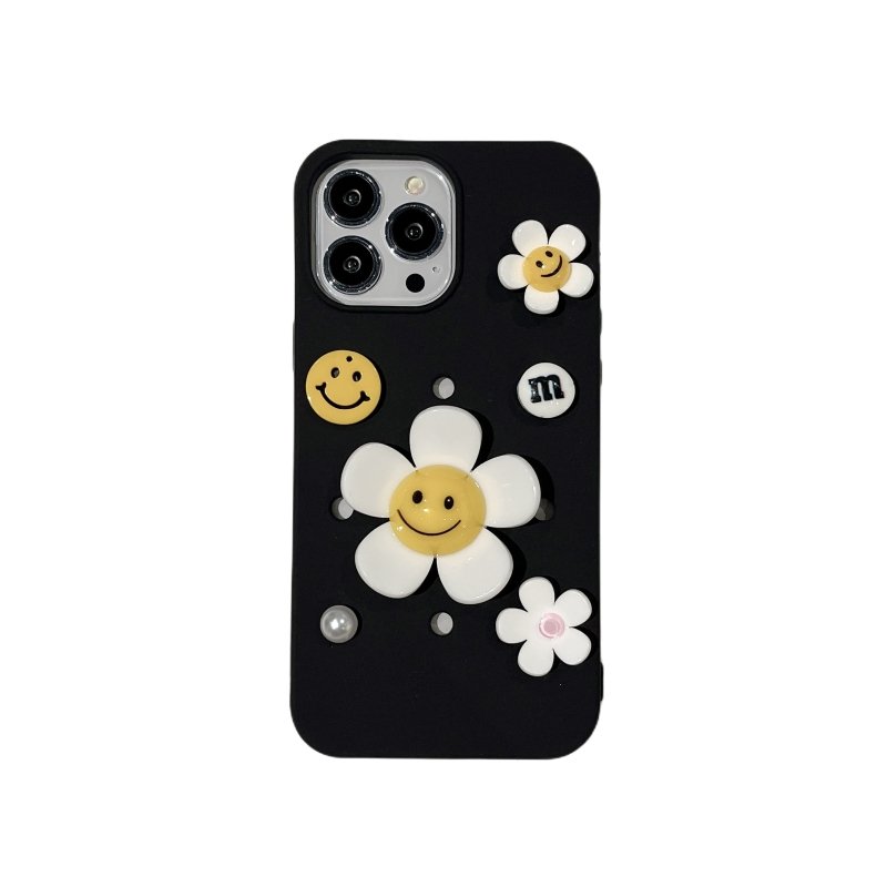 2023 New Product Latest Creative Smile Flower DIY Anti Drop Durable Phone Case For phone16promax 15 14 13 12 11 x