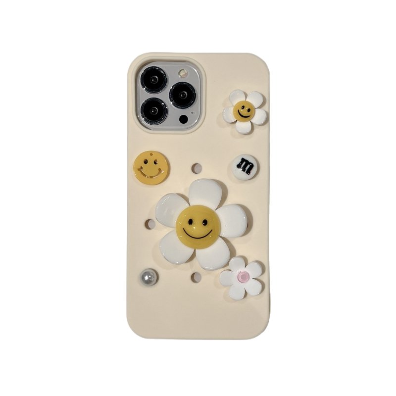 2023 New Product Latest Creative Smile Flower DIY Anti Drop Durable Phone Case For phone16promax 15 14 13 12 11 x