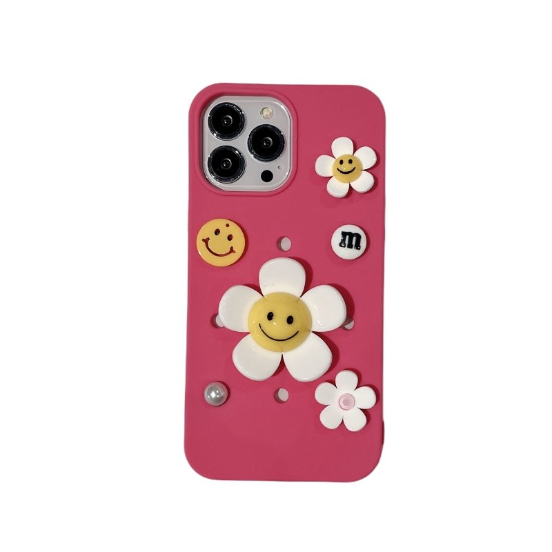 2023 New Product Latest Creative Smile Flower DIY Anti Drop Durable Phone Case For phone16promax 15 14 13 12 11 x