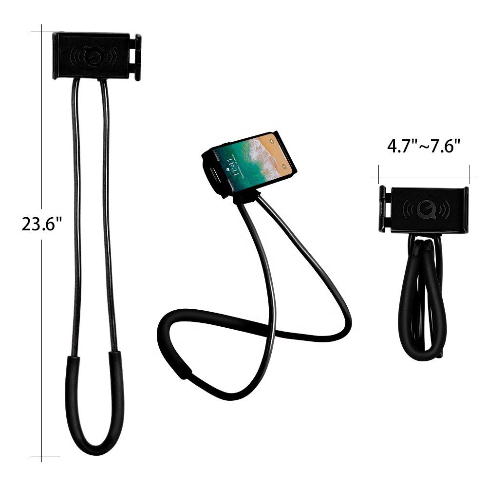 Lazy Cell Phone Holder Stand 360 Rotating Hanging On Neck Cell Phone Mobile Mount Holder Lazy Bracket