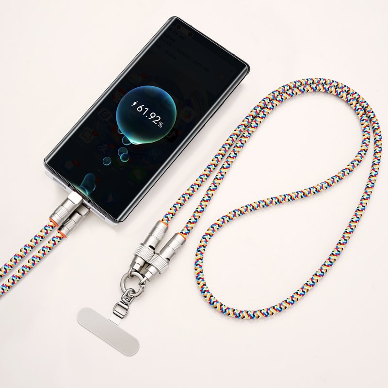 2-in-1 PD 66W Fast Charging Neck Crossbody Strap with Lanyard and Charging Cable for iPhone 15 Mobile Phone Straps