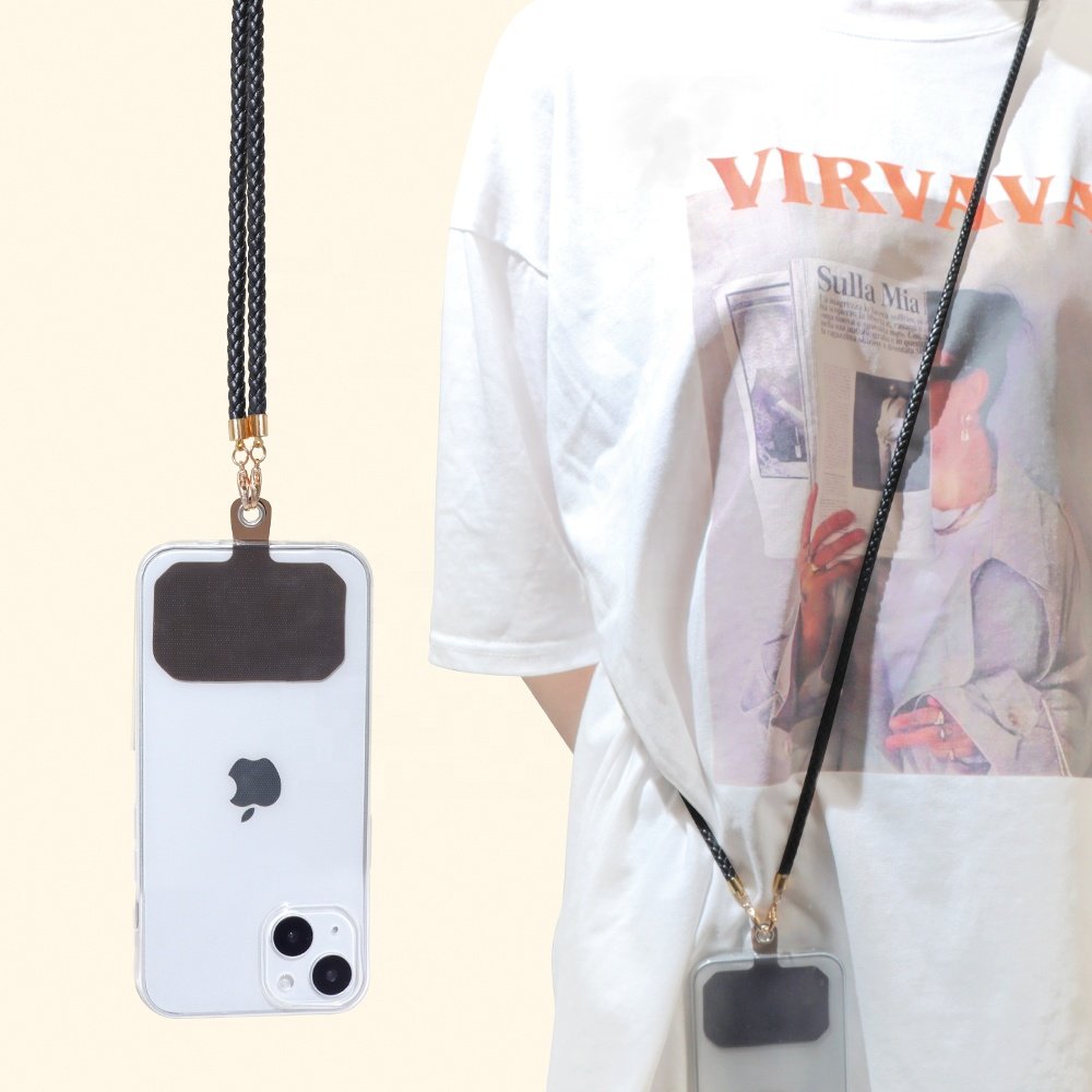 New Tpu Transparent Anchor Universal Leather Necklace Mobile Phone Strap Detachable Crossbody Patch Phone Chain Phone Lanyard