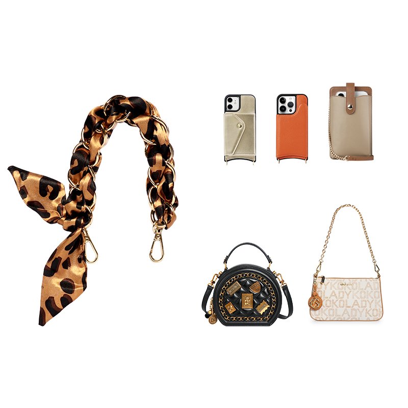 2024 new products personality Hardware hooks satin cell mobile phone chain straps purse shoulder for bags