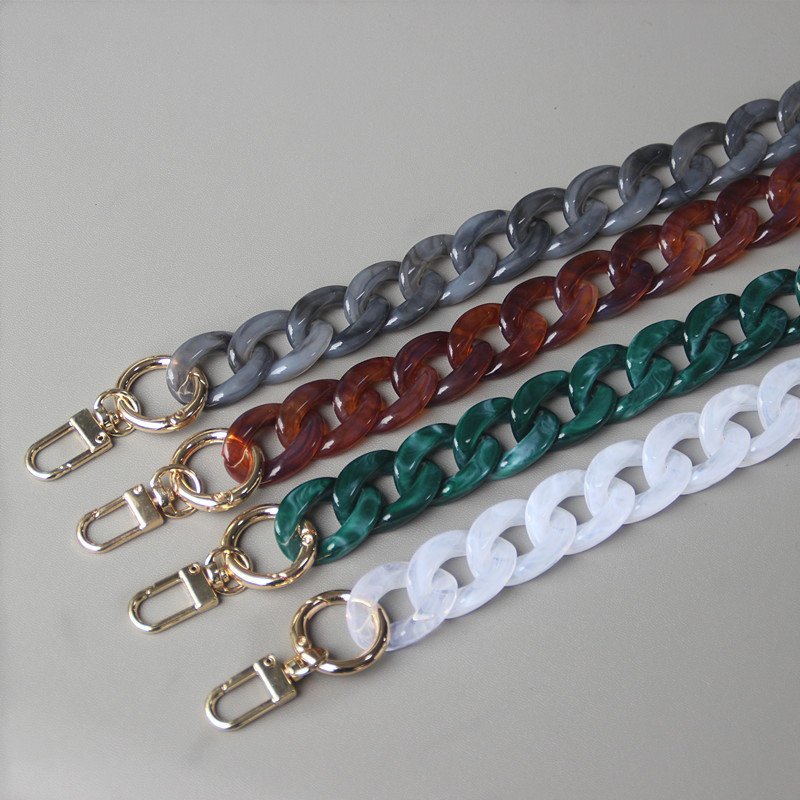 REWIN Fashion Candy Color Fishbone Handbag Chain Detachable Chunky Acrylic Mobile Phone Chain Resin Crossbody Purse Bag Handle