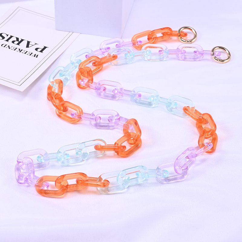 120CM Durable Bag Chain Cell Phone Necklace Accessories Jewelry Big Transparent Acrylic Mobile Phone Strap Lanyard for Women