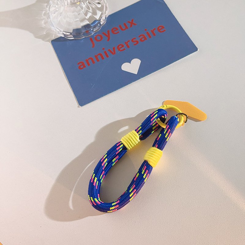custom braided short hand cell phone wristlet mobile strap phone lanyard anti drop wrist with patch for phone case