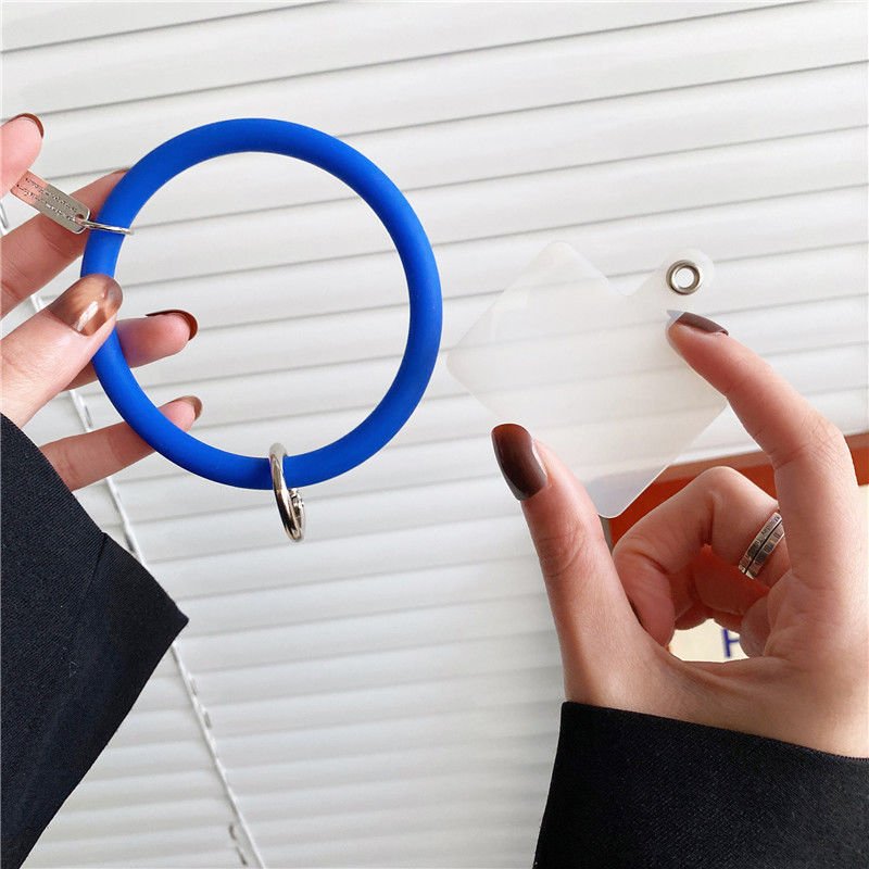 silicone phone chain Anti-Lost Colorful Circle Soft Silicone Bracelet Keychain Mobile Phone Case Accessories Cellphone Strap