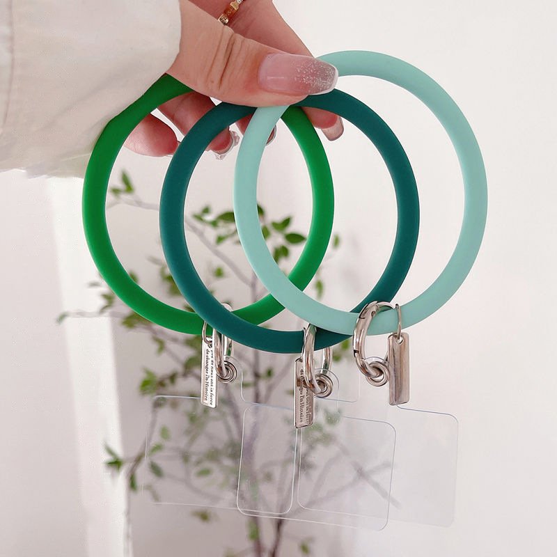 silicone phone chain Anti-Lost Colorful Circle Soft Silicone Bracelet Keychain Mobile Phone Case Accessories Cellphone Strap