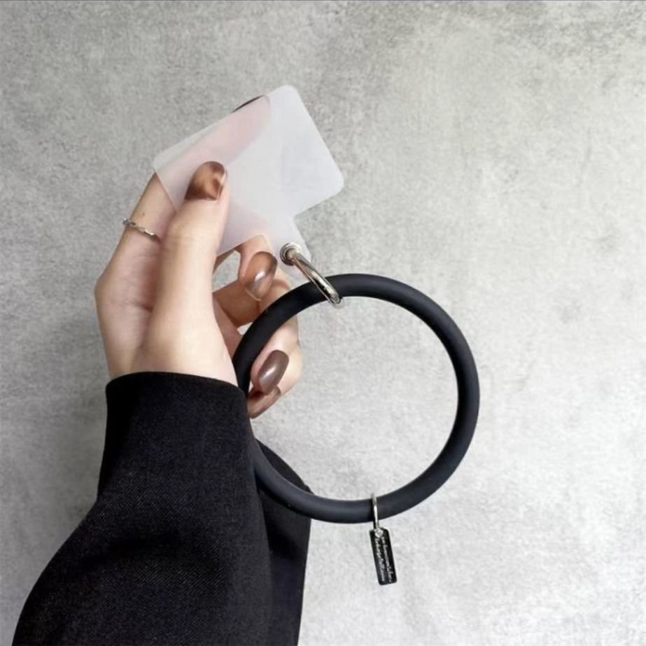 silicone phone chain Anti-Lost Colorful Circle Soft Silicone Bracelet Keychain Mobile Phone Case Accessories Cellphone Strap