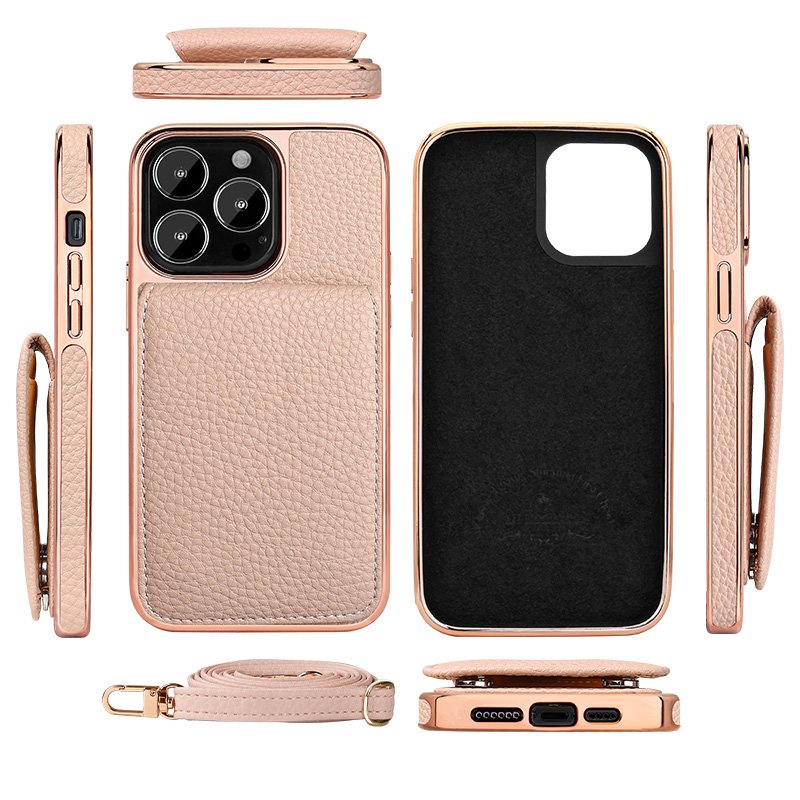 Vietao High Quality Leather Wallet with Crossbody for Iphone 14 13 Pro Max Phone Case with Strap for Iphone 15 Promax Business