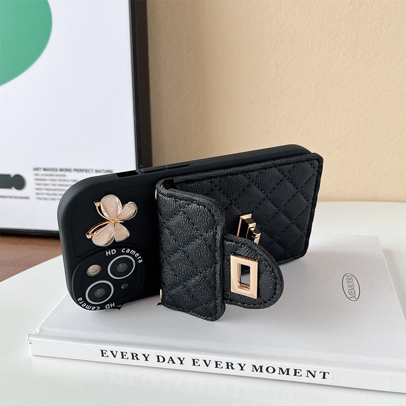 Luxury Card Slot Holder Wallet Crossbody Phone Case For iphones 15 pro max 14 Plus 16 Pro Max With Lanyard Neck Cord Chain