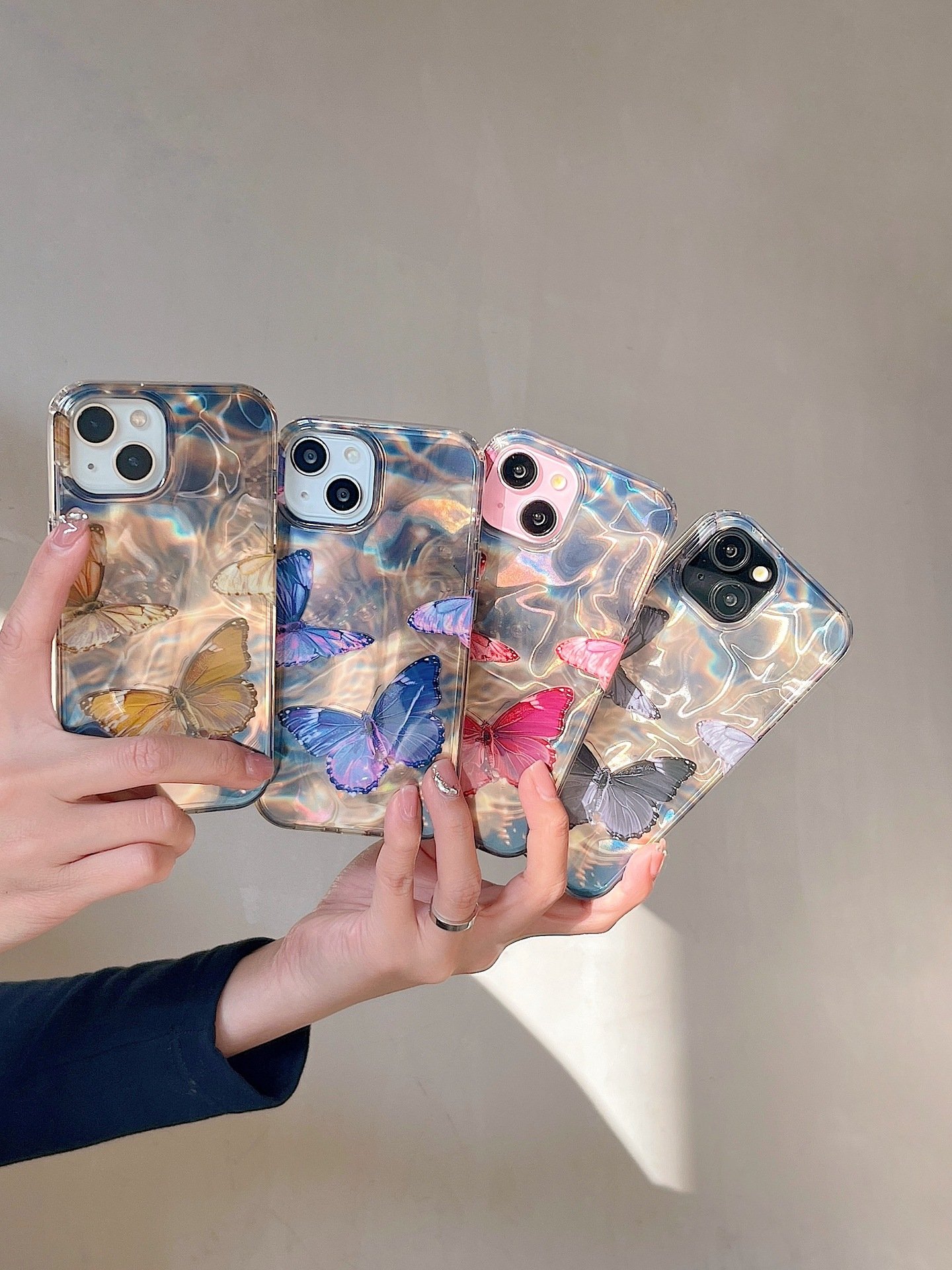 Cute Cartoon Case Butterfly Models Designs Back Cover Chain Coupling Case For Iphone 11 12 13 pro max Mobile Phone Bags & Cases