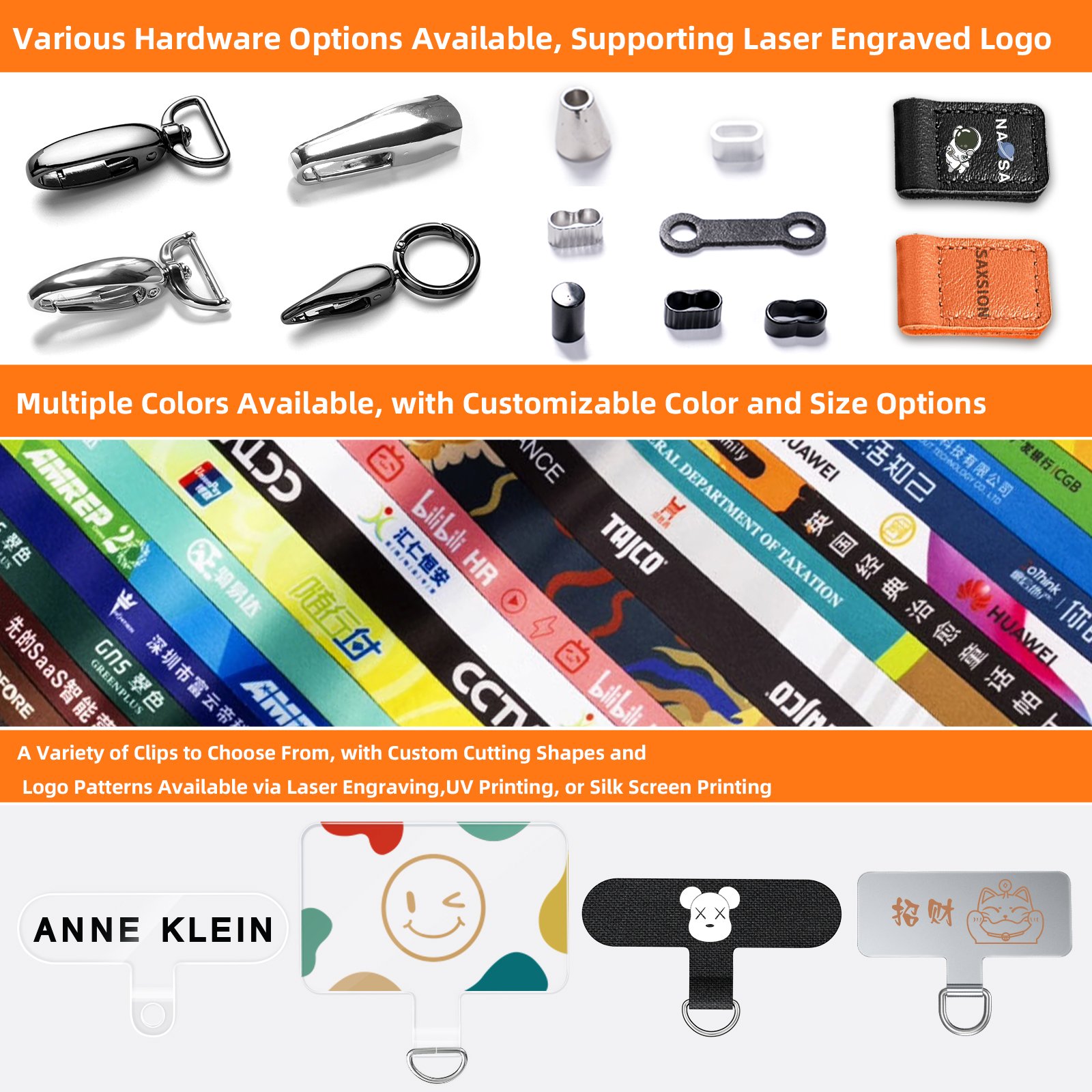 Custom Universal Nylon Crossbody Cellphone Strap with Hanging Rope Logo Customizable Mobile Phone Lanyard