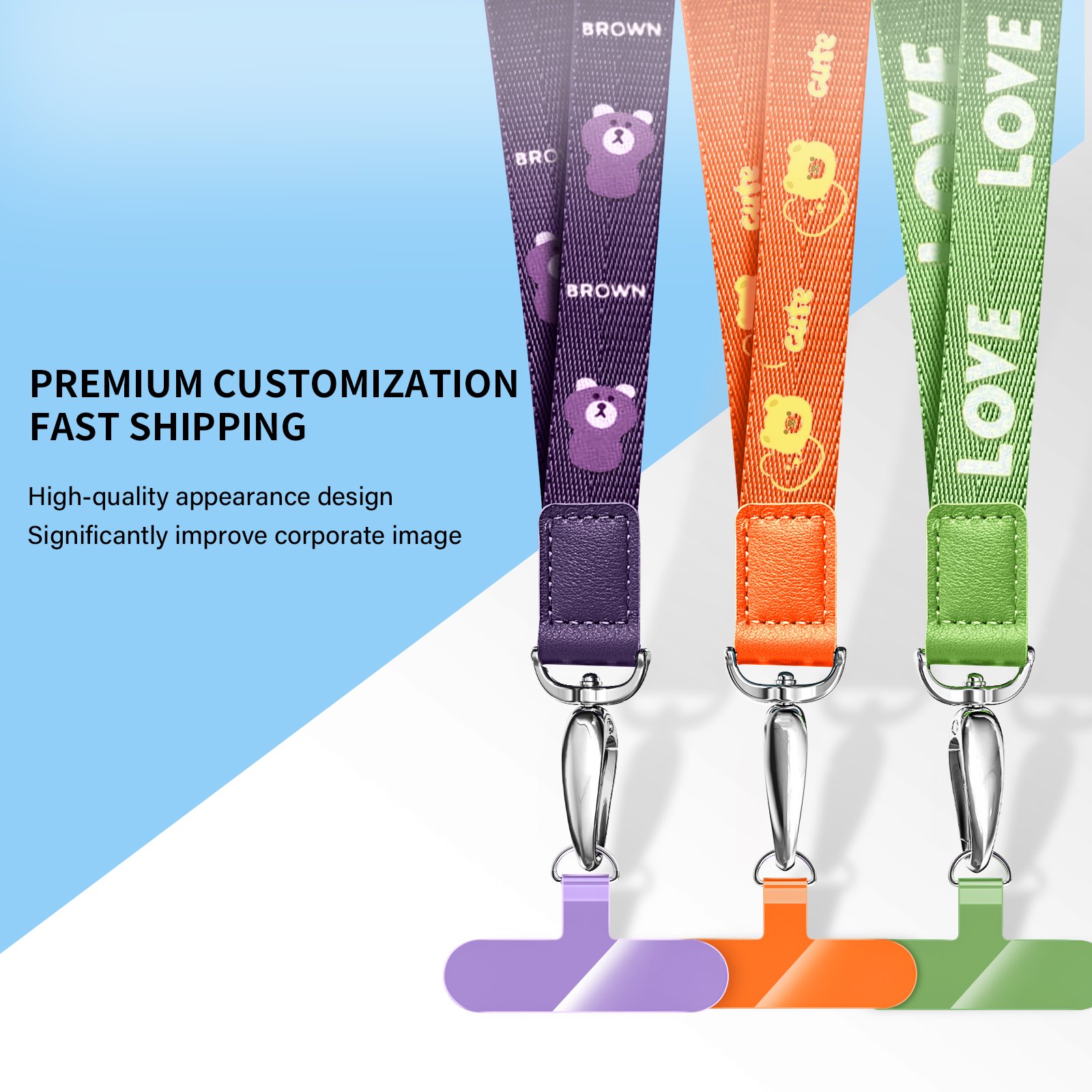 Custom Universal Nylon Crossbody Cellphone Strap with Hanging Rope Logo Customizable Mobile Phone Lanyard