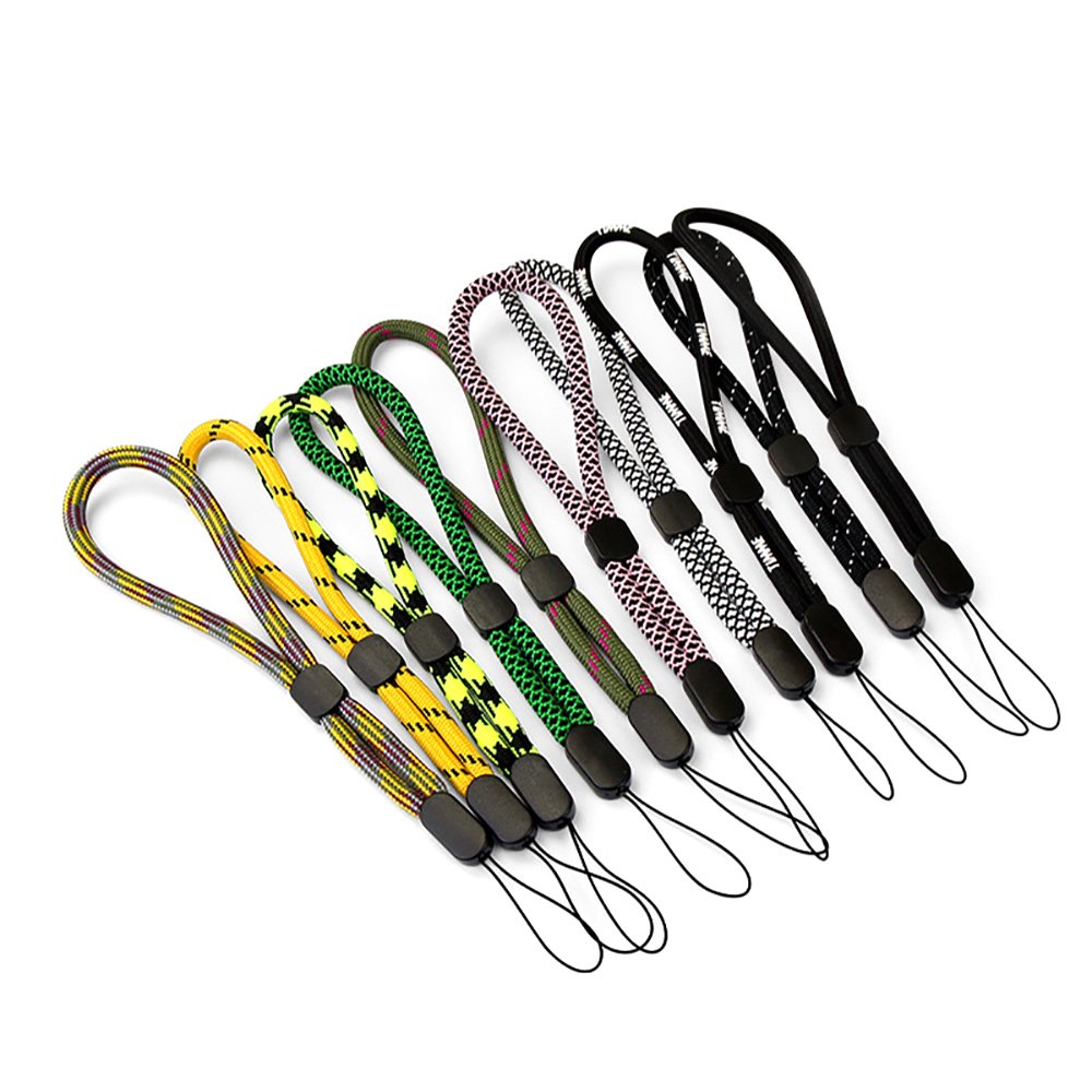 Outdoor Travel Climbing Lanyard Nylon Cell Mobile Lanyard Phone Strap Wrist Rope With Tab Patch