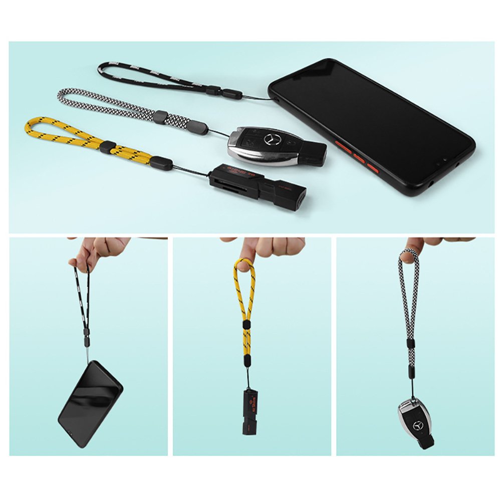 Outdoor Travel Climbing Lanyard Nylon Cell Mobile Lanyard Phone Strap Wrist Rope With Tab Patch
