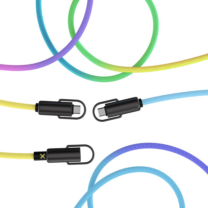 Hot Sales 1.2M/1.5M/1.8M Colorful Woven mobile phone Lanyard Charging Cable For IPhone15