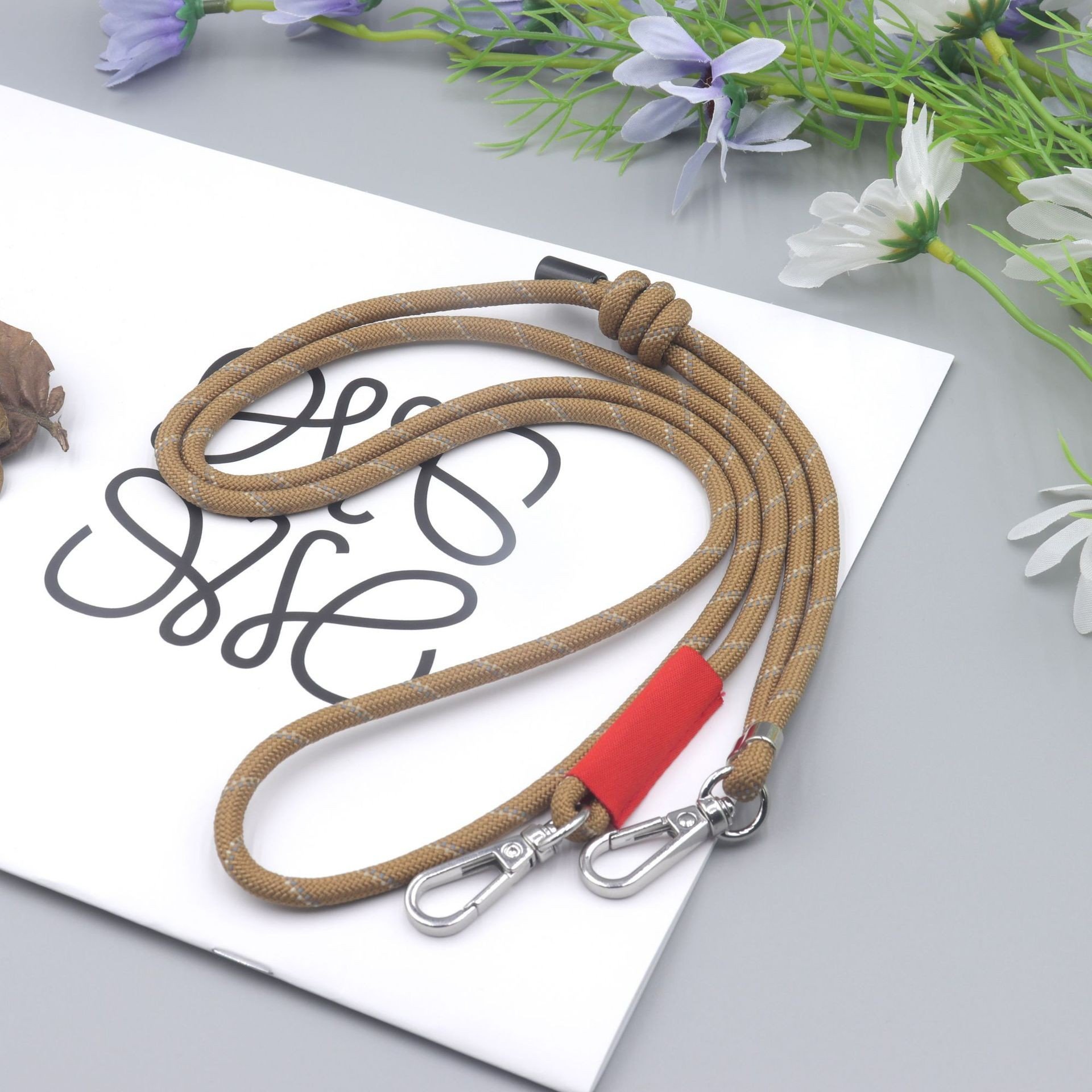 Customizable color logo 6mm soft polyester phone lanyard with carabiner Suitable for anti loss of mobile phones