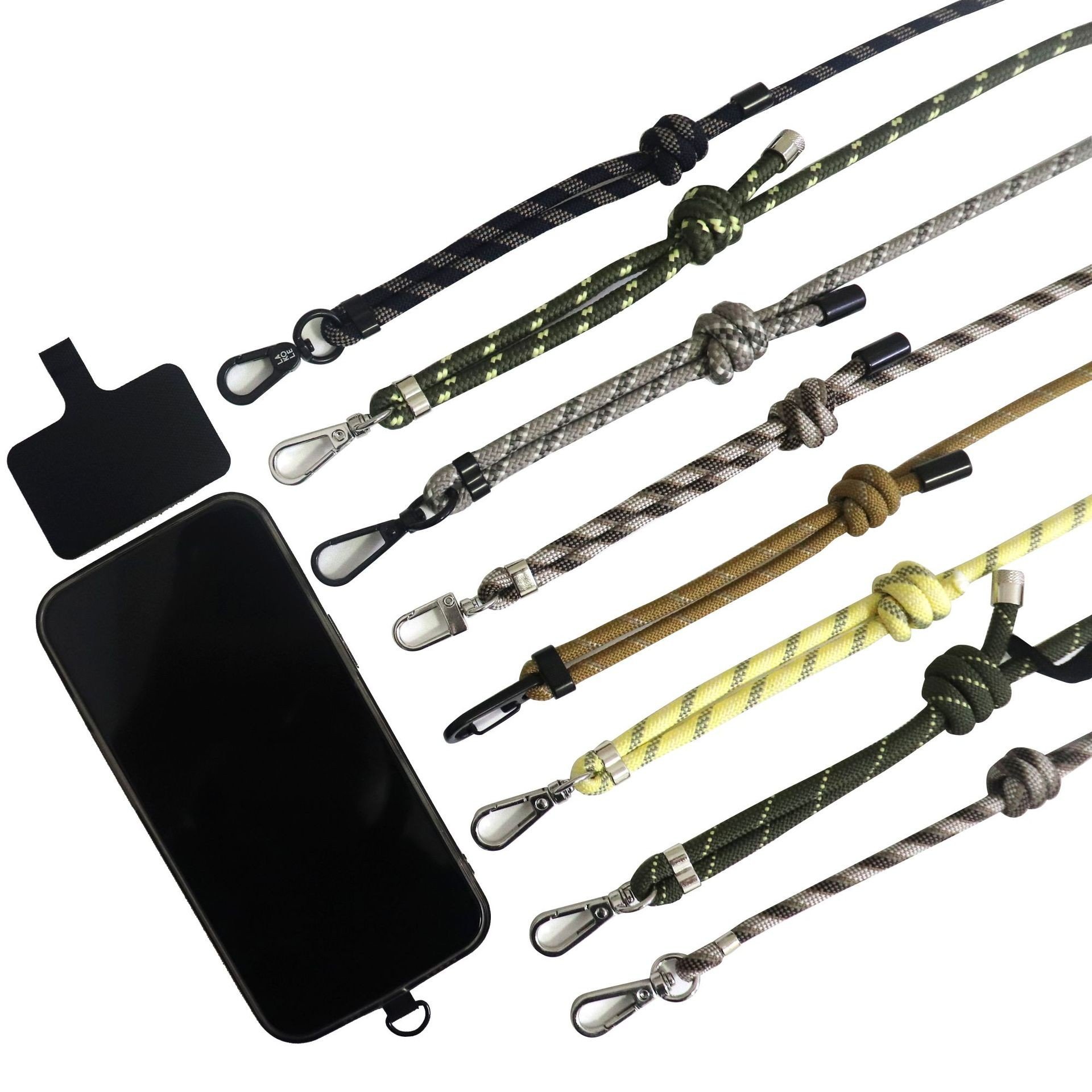 Customizable color logo 6mm soft polyester phone lanyard with carabiner Suitable for anti loss of mobile phones