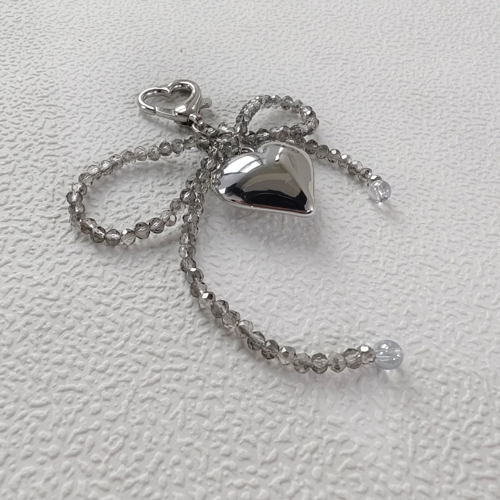Fashion Sweet Pearl Heart Bow Keychain Pendant Aesthetic Key Holder Girls Bag Accessories mobile phone case chains charms strap